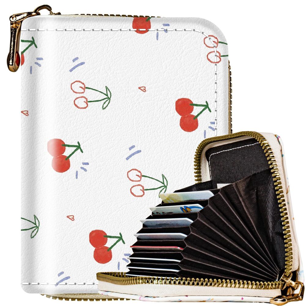 2821 Credit Card Holder , Aesthetic Cherry RFID Credit Card Wallet
